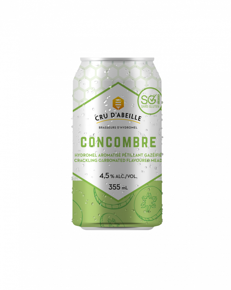 concombre Canette d'hydromel concombre de Cru d'Abeille sans gluten